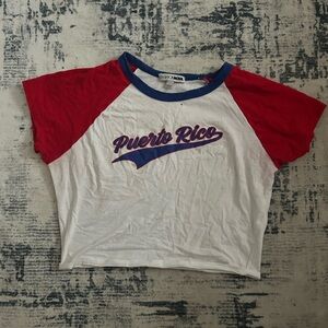 Fashion Nova Red and White Puerto Rico Tee